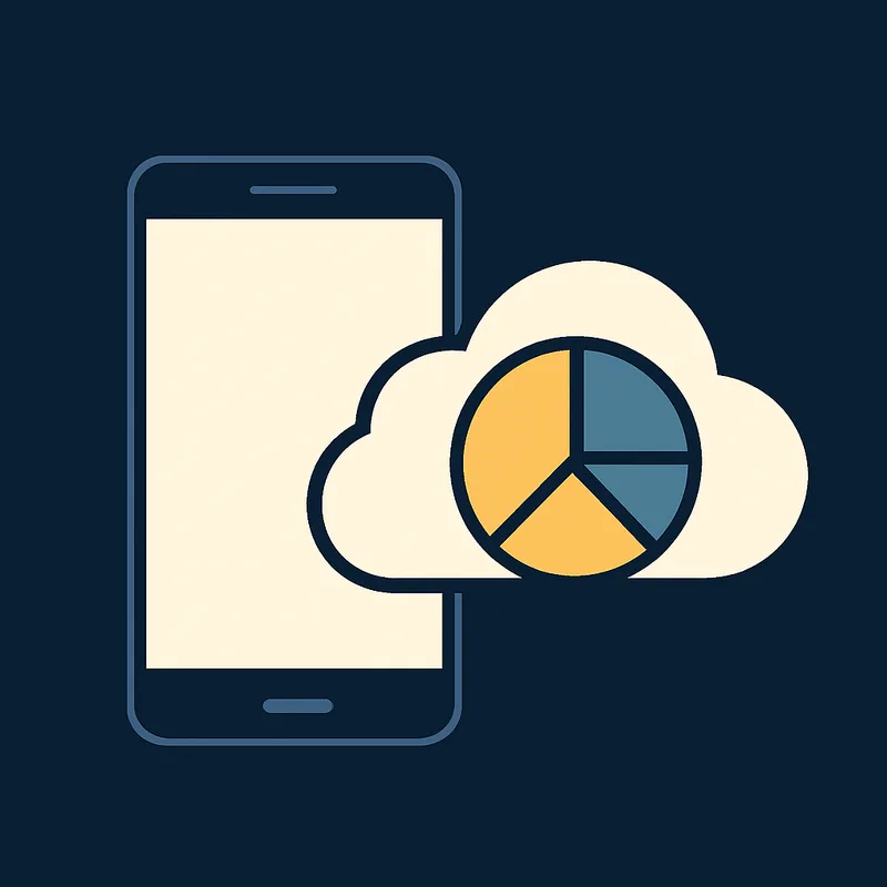 Illustration of a smartphone with four quarterly segments