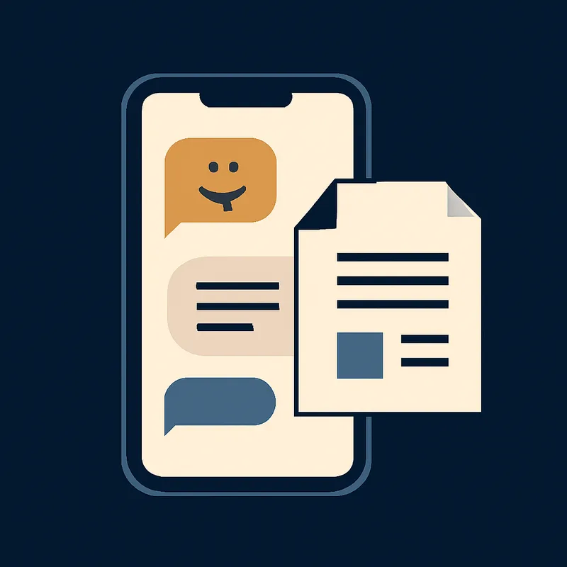 Illustration of a smartphone chat sharing a document
